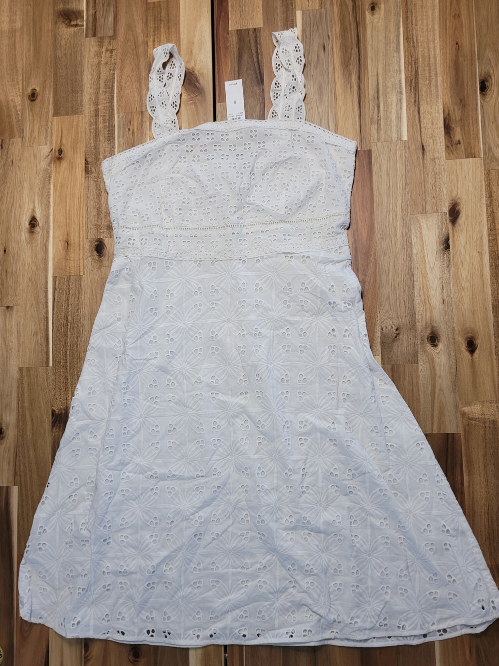 White Eyelet Sundress - Women's Summer Dress. Ann Taylor Size 8
